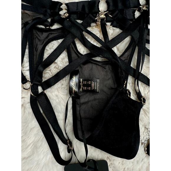 Honey Birdette LEXI🖤 Black Gold Strappy Brief XS - Picture 5 of 5